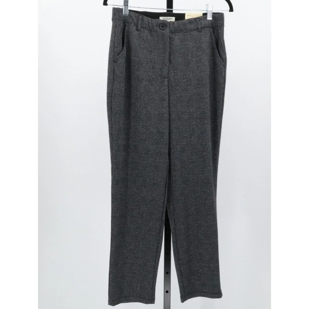 NWT Max Studio Womens Slim Trousers Gray Stretch Mid Rise Ankle Pants Small - Picture 2 of 12